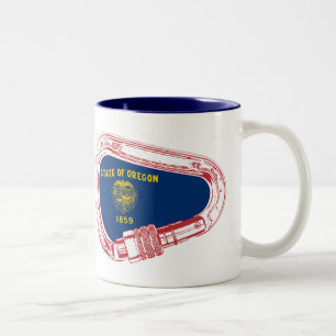 Oregon Flag Climbing Carabiner Two-Tone Coffee Mug