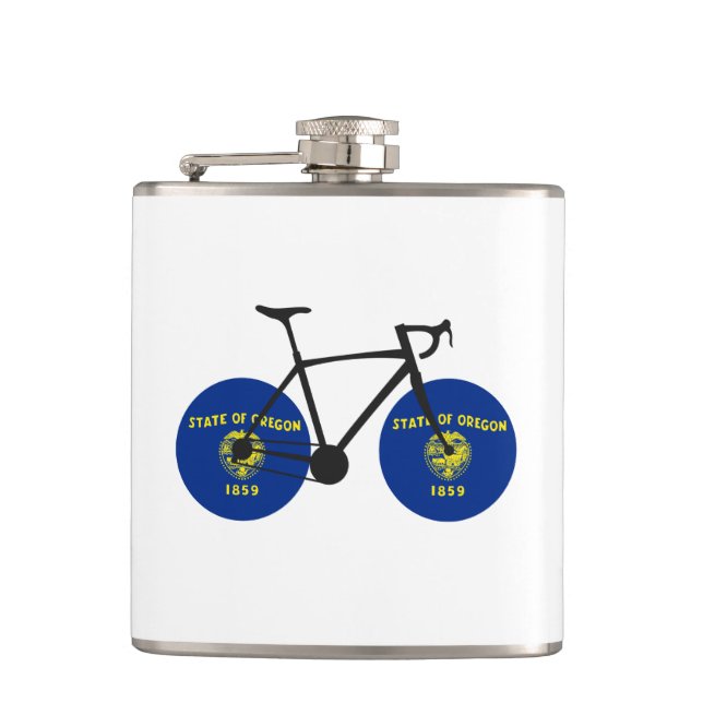 Oregon Flag Cycling Flask (Front)