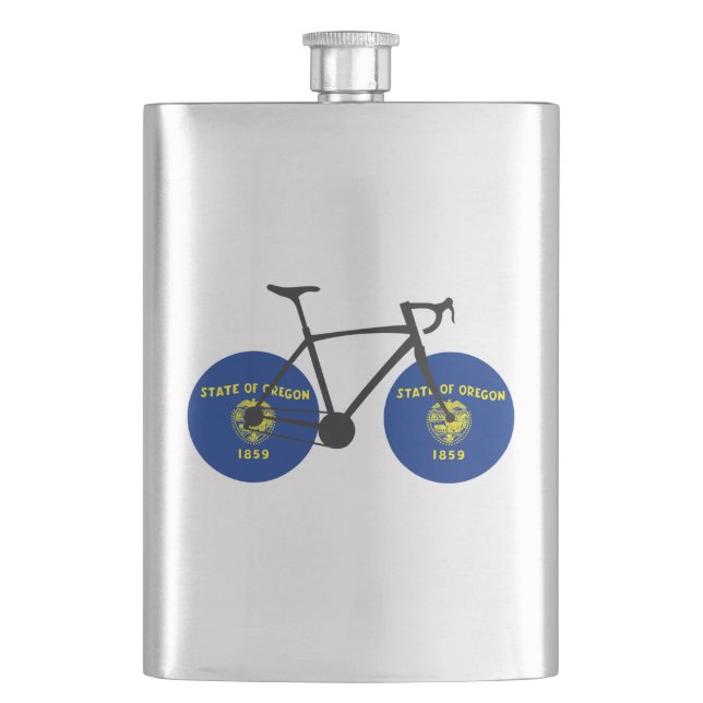 Oregon Flag Cycling Flask (Front)