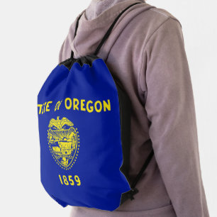 Oregon flag drawstring bag