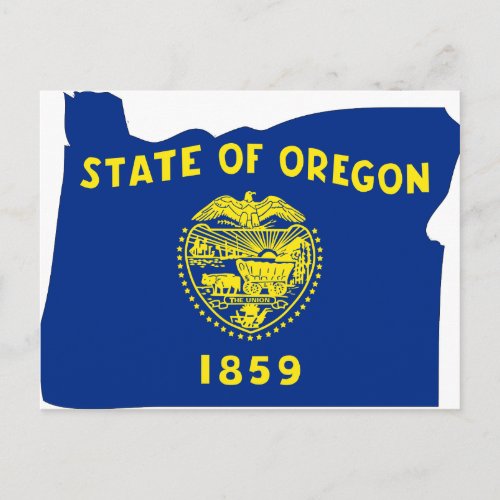 Oregon Flag Map Postcard