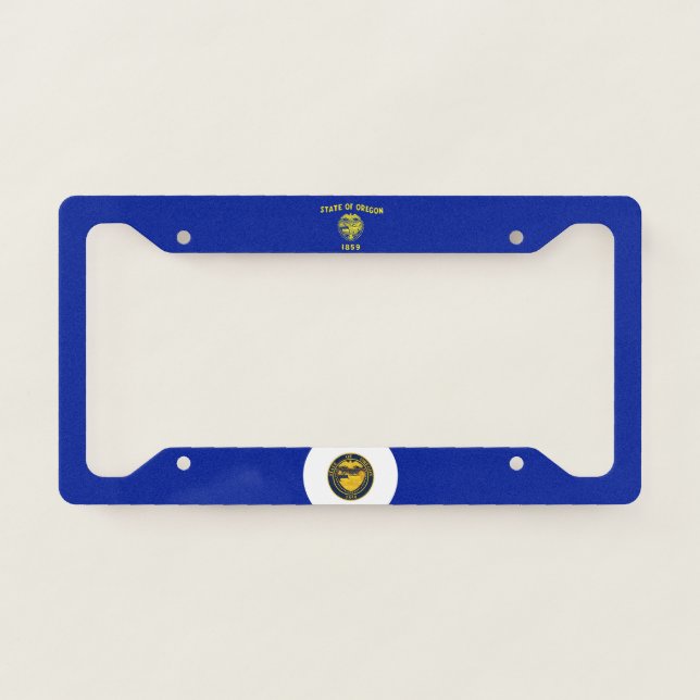 Oregon flag-seal license plate frame (Front)
