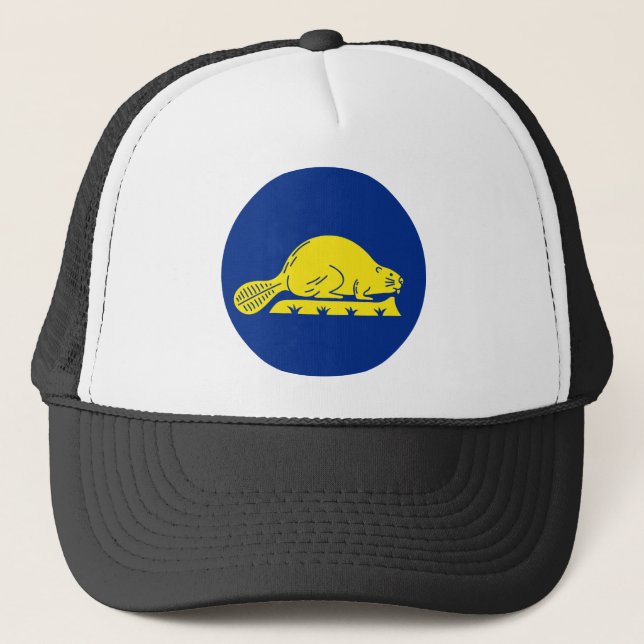 Oregon Flag Theme 01 Trucker Hat (Front)