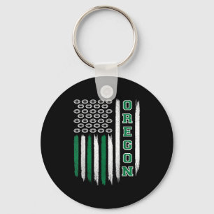 Oregon Flag Usa College Font Design For Men Women Keychain