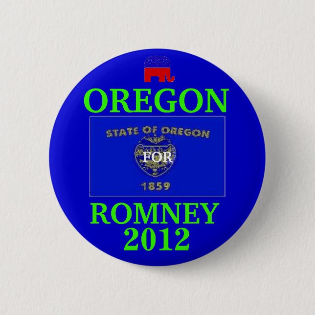 Oregon for Romney 2012 Pinback Button (Front)