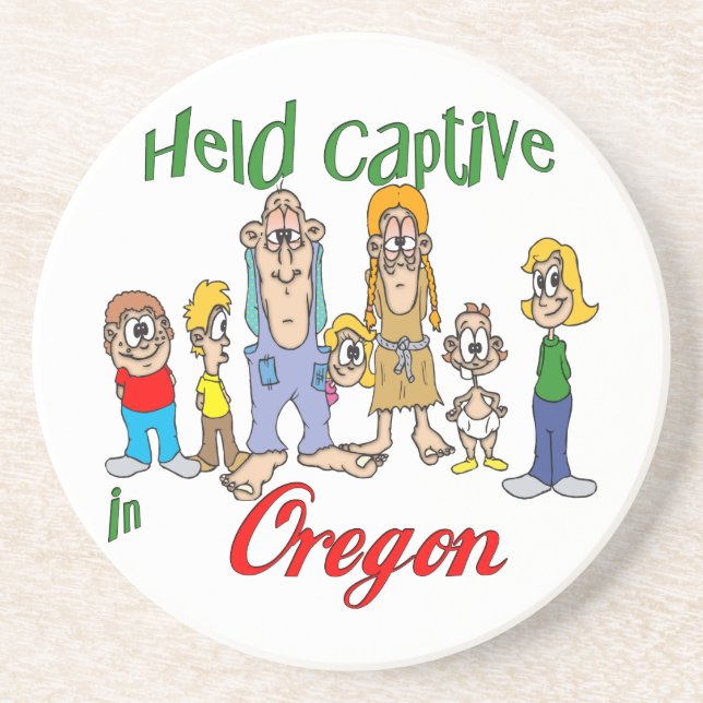 Oregon Funny Trailer Park Sandstone Coaster (Front)