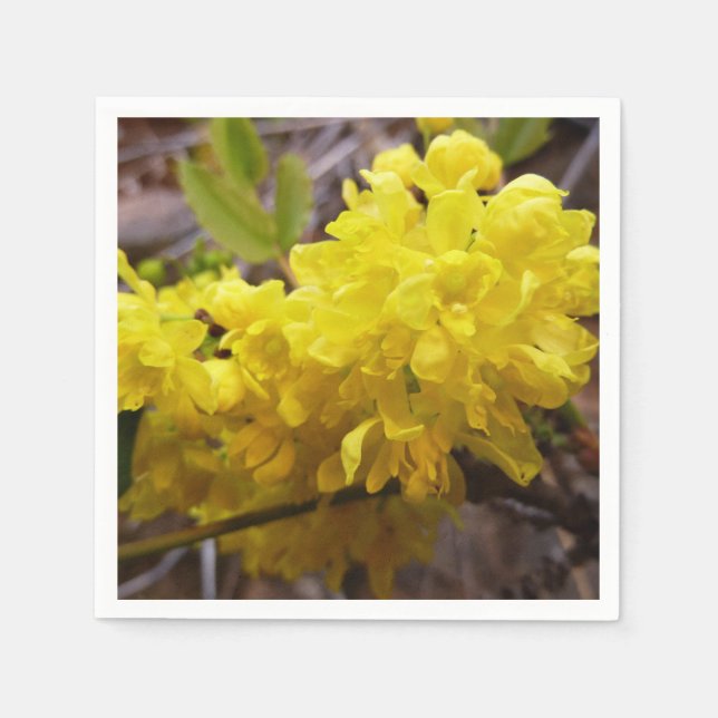 Oregon Grape Flowers Yellow Wildflowers Napkins (Front)