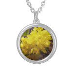 Oregon Grape Flowers Yellow Wildflowers Silver Plated Necklace