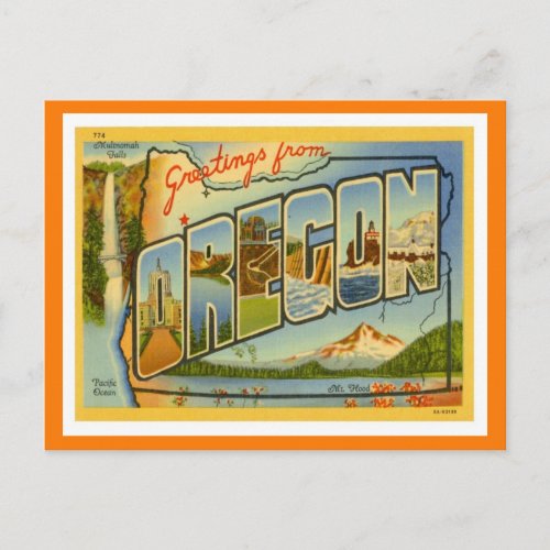 Oregon Greetings From US States Postcard