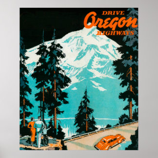 Oregon Highways Advertising Poster