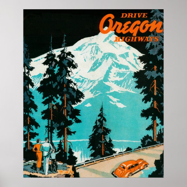 Oregon Highways Advertising Poster (Front)