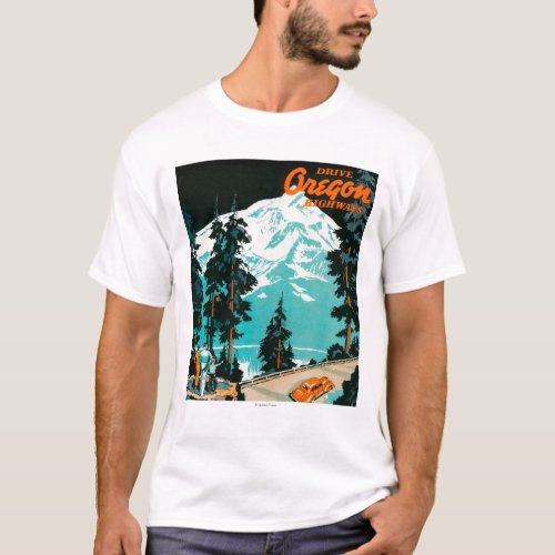 Oregon Highways Advertising Poster T_Shirt