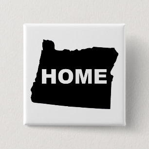 Oregon Home Away From State Button Badge Pin