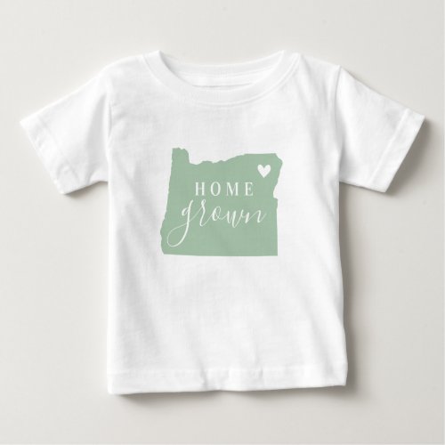 Oregon Home Grown  Editable Colors State Map Baby T_Shirt