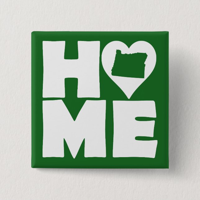 Oregon Home Heart State Button Badge Pin (Front)