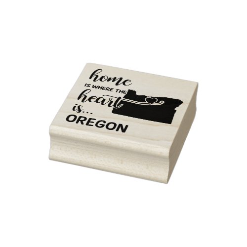 Oregon home is where the heart rubber stamp