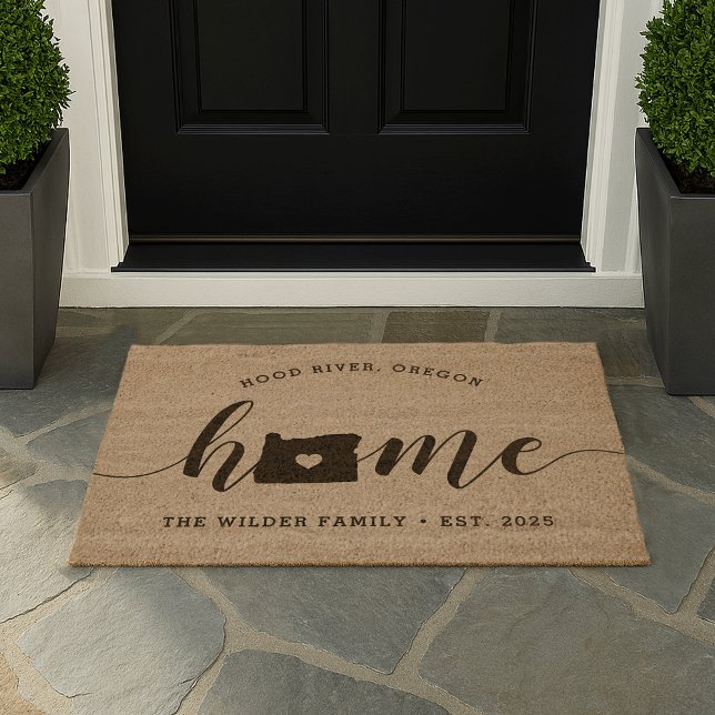 Oregon Home State Personalized Fiber Doormat (Creator Uploaded)