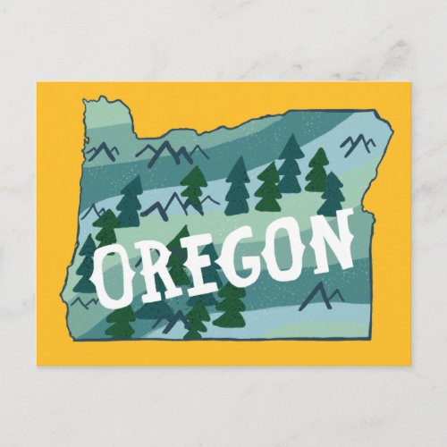 Oregon Illustrated Map Postcard