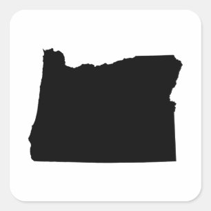 Oregon in Black and White Square Sticker