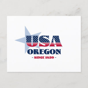 Oregon in Red, White, and Blue Postcard