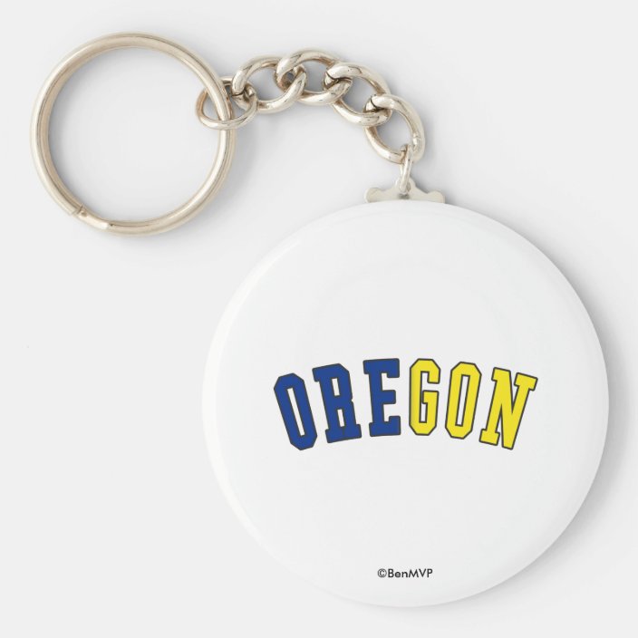 Oregon in State Flag Colors Key Chain