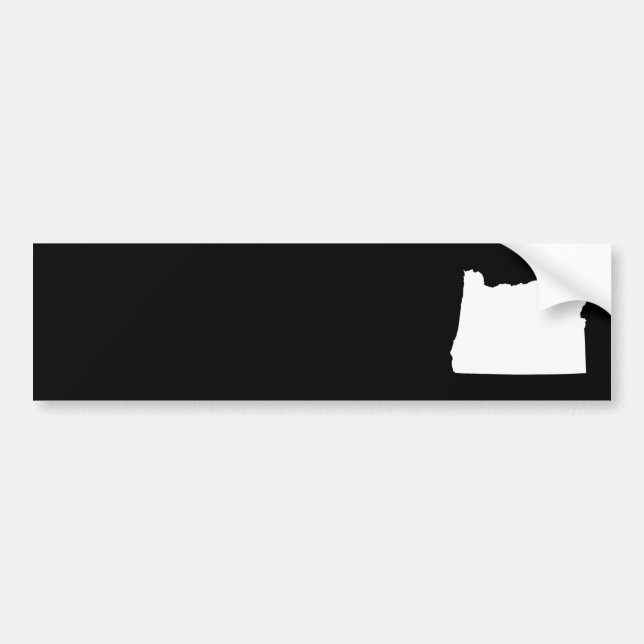 Oregon in White and Black Bumper Sticker (Front)