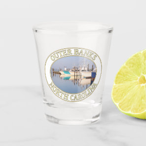 Oregon Inlet Fishing Boats, Outer Banks, NC Shot Glass