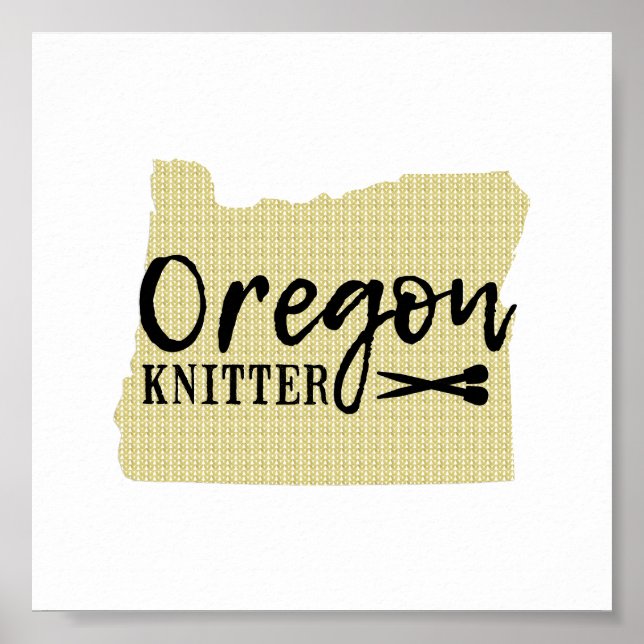 Oregon Knitter Black + Gold Craft Room Poster (Front)
