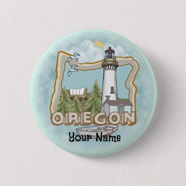 Oregon Lighthouse  Button (Front)