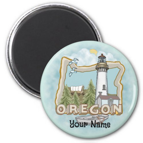 Oregon Lighthouse custom name  Magnet