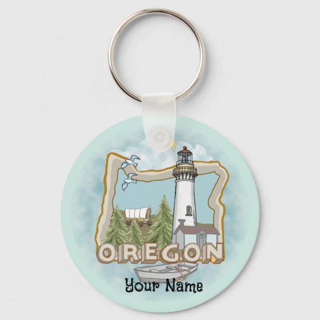 Oregon Lighthouse  Keychain (Front)