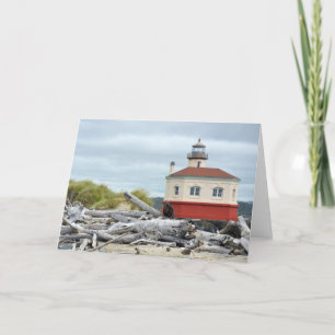 Oregon lighthouse landscape greeting card