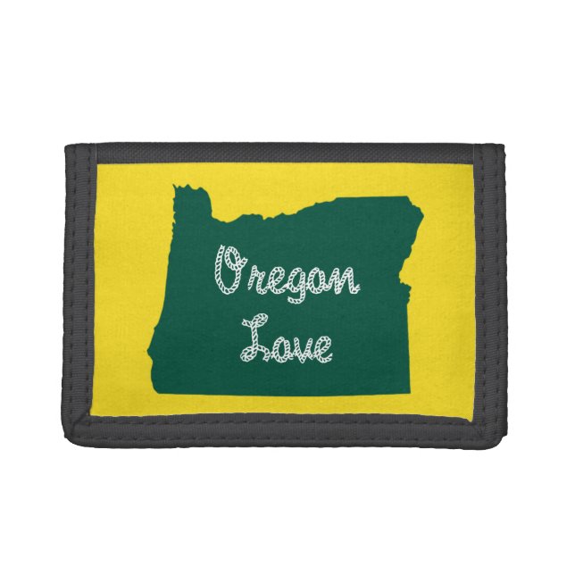 Oregon LOVE Rope Green Trifold Wallet (Front)