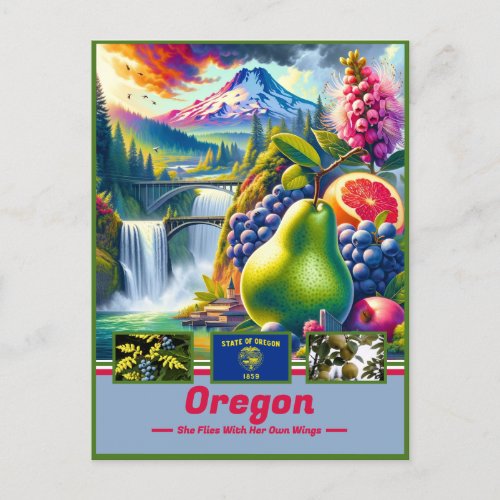 Oregon Majestic Wonders Nature  Landmarks Postcard