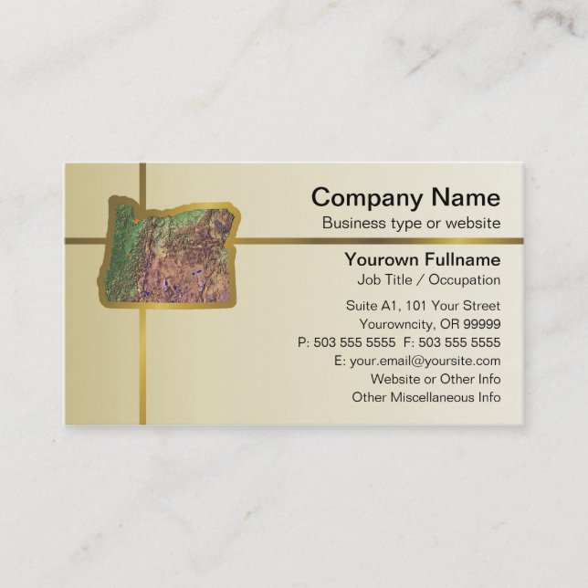 Oregon Map Business Card (Front)