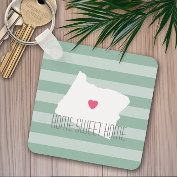 Oregon Map Home State Love With Custom Heart Keychain by MyGiftShop at Zazzle