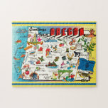 Oregon Map Jigsaw Puzzle<br><div class="desc">Vintage, retro very colorful Oregon State Map repurposed on an 11x14, 252 piece jigsaw puzzle.</div>