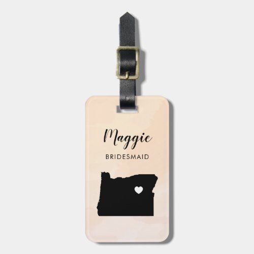 Oregon Map Luggage Tag Wedding Party Welcome Luggage Tag