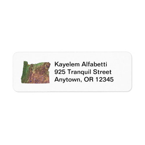 Oregon Map Return Address Label