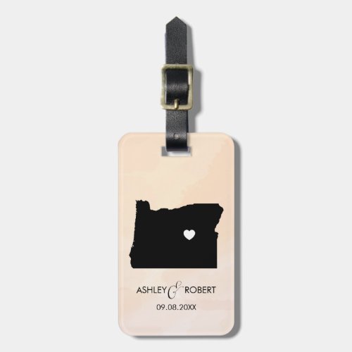 Oregon Map Wedding Luggage Tag Custom Gift Luggage Tag