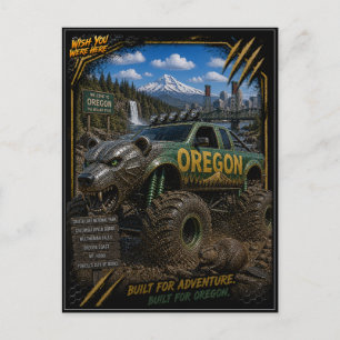 Oregon Monster Truck Off Road Art Postcard