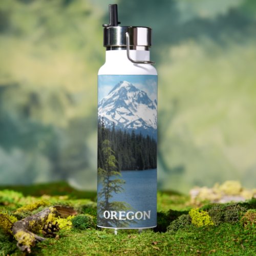 Oregon Mount Hood and Lake Landscape Water Bottle