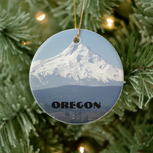 Oregon Mount Hood Mountain Holiday Ceramic Ornament