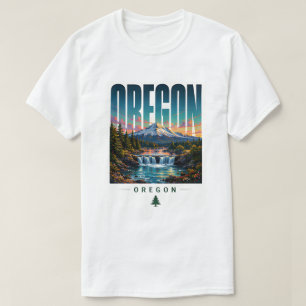 Oregon Mountain Waterfall Pacific Northwest Beauty T-Shirt