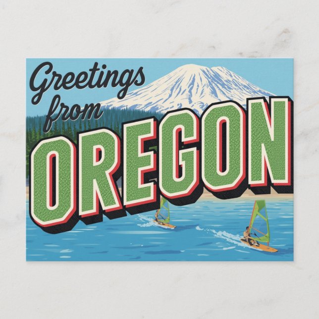 Oregon Mountain Windsurfing Greetings Postcard (Front)