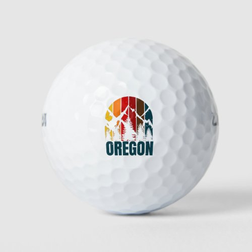 Oregon Mountains Retro Vintage Golf Balls