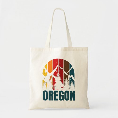 Oregon Mountains Retro Vintage Tote Bag