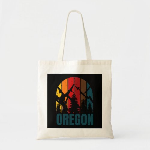 Oregon Mountains Retro Vintage Tote Bag