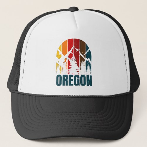 Oregon Mountains Retro Vintage Trucker Hat