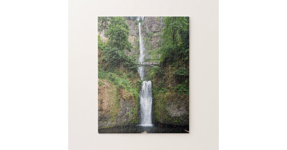 Oregon Multnomah Falls Photo Jigsaw Puzzle | Zazzle